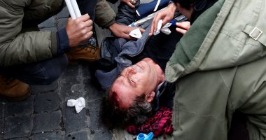 صور.. اشتباكات وإصابات فى روما احتجاجا على زيارة أردوغان إلى إيطاليا