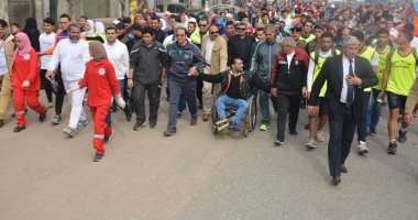 محافظ الدقهلية يشارك فى ماراثون للمشى دعما للرياضة بمدينة المنصورة