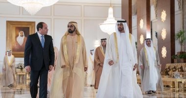 محمد بن زايد ينشر صورا لاستقبال الرئيس السيسي فى الإمارات عبر "تويتر"