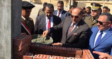 صور.. محافظ سوهاج ومدير الأمن يضعان حجر أساس معسكر قوات الأمن بجرجا