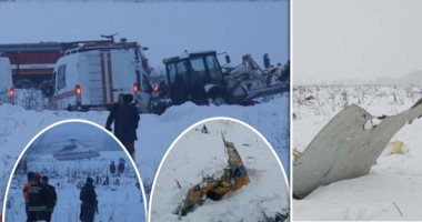 استمرار البحث عن أشلاء ضحايا تحطم الطائرة الروسية وسط الثلوج 