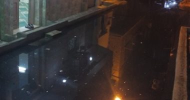 غرق شارع على عبد المجيد فى عزبة النخل بمياه الصرف الصحى