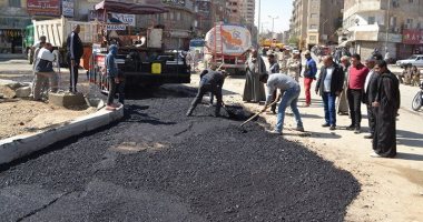  بدء أعمال الرصف بشارع الأربعين بالسويس