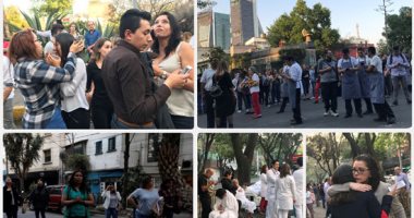 ذعر بين المكسيكيين فى الشوارع بعد زلزال عنيف ضرب جنوب البلاد