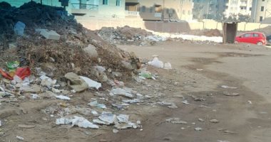 صور.. انتشار الكلاب الضالة والقمامة بمدخل بوابة حورس فى هضبة الأهرام