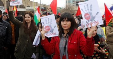 صور.. احتجاجات فى كردستان العراق ضد الهجوم التركى على عفرين السورية