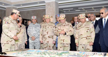 الرئيس السيسى يفتتح قيادة قوات ​شرق القناة لمكافحة الإرهاب ويتابع جهود سيناء 2018( فيديو وصور)