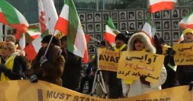 صور.. تظاهرات بجنيف رفضا لمشاركة وزير العدل الإيرانى فى اجتماع أممى