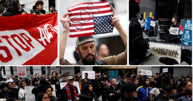مظاهرة حاشدة فى أمريكا احتجاجا على اعتقال المهاجرين