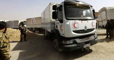 الصليب الأحمر: دخول قافلة مساعدات غذائية إلى الغوطة الشرقية بسوريا