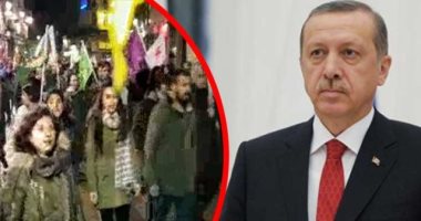 فيديو .. مظاهرات ضد أردوغان فى بروكسل