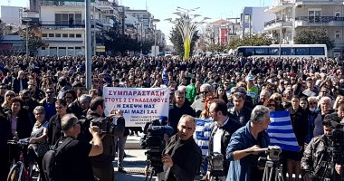 صور.. تظاهرات فى اليونان تطالب تركيا بالإفراج عن جنديين محتجزين