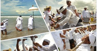 الهندوس يحيون "يوم الصمت والعزلة" بالخناجر فى إندونيسيا