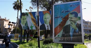 انتشار لافتات لبشار الأسد وفلاديمير بوتين فى شوارع حلب السورية (صور)