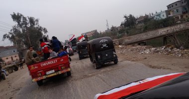 مسيرة لأهالى قرى أولاد صقر بالشرقية لتأييد الرئيس السيسي