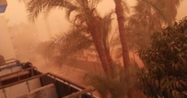صور.. عواصف رملية تضرب محافظة أسيوط