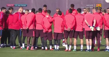 برشلونة يخوض المران الأخير استعدادًا لمباراة روما.. فيديو 
