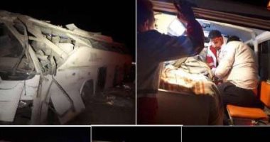 مصرع شخص وإصابة 5 آخرين إثر انقلاب سيارة على "الصحراوى الغربى" ببنى سويف