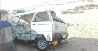 إصابة شخصين إثر انقلاب سيارة على الطريق الصحراوى الشرقى فى بنى سويف