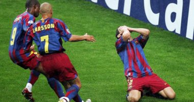 صورة جول مورنينج.. بيليتى يسجل هدفا تاريخيا يهدى برشلونة لقب أبطال أوروبا 2006