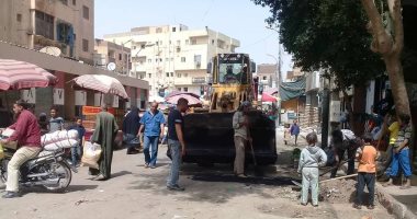 صور.. استمرار أعمال النظافة والتجميل بشوارع حى غرب بسوهاج