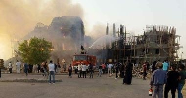 الكنيسة: لا خسائر بشرية فى حريق مبنى تحت الإنشاء بدير مارمينا