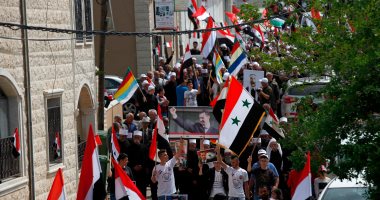 صور.. سوريون يحتفلون بذكرى يوم الجلاء السورى فى هضبة الجولان