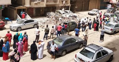 تهشم 5 سيارات بسبب سقوط سور عقار فى المعادى دون إصابات