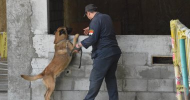 الكلب البوليسى روكو يشارك فى تأمين محطة هليوبوليس أثناء زيارة وزير خارجية فرنسا.. صور