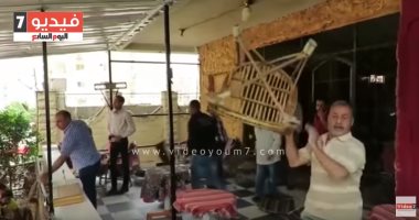 فيديو وصور.. حملات مكثفة لإزالة كافيهات غير مرخصة بحى مدينة نصر