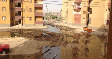 صور.. مياه الصرف تغرق مساكن الشباب بمدينة جهينة فى سوهاج