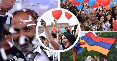  احتفالات فى أرمينيا بعد انتخاب نيكول باشينيان رئيسا للوزراء