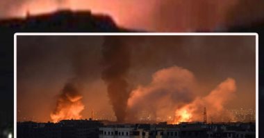 صور.. دوى انفجارات ضخمة تهز محيط مطار الضبعة بمدينة حمص السورية