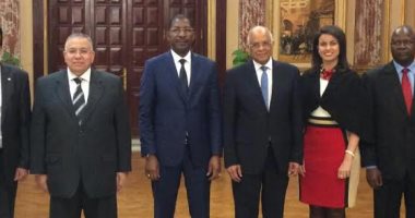 ماريان عازر تلقى كلمة بالفرنسية فى حضور رئيس برلمان بوركينا فاسو