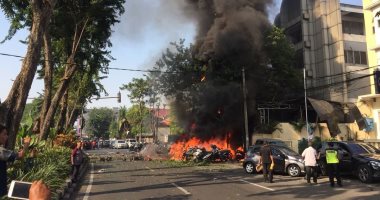 فيديو.. لحظة تفجير انتحارى استهدف كنيسة فى إندونيسيا