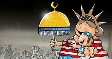 حال الدنيا.. إسرائيل طفل أمريكا المدلل.. كاريكاتير