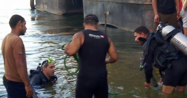 الإنقاذ النهرى يكثف جهوده لانتشال جثة شاب غرق بنهر النيل فى الصف