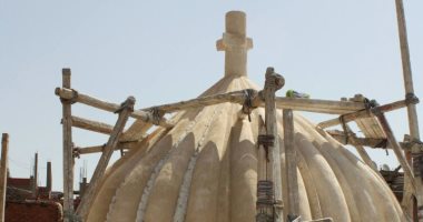 صور.. الآثار تبدأ ترميم مسجد ومدرسة أحمد البجم بكفر الزيات