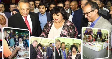 وزيرة الثقافة ومحافظ الجيزة يفتتحان معرض فيصل الرمضانى للكتاب