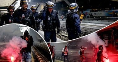 الشرطة الفرنسية تشتبك مع محتجين داخل محطات السكك الحديد بباريس