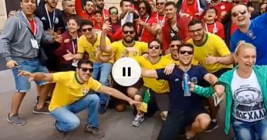 الجماهير البرازيلية تشارك المصريين فى مؤازرة الفراعنة قبل مباراة روسيا