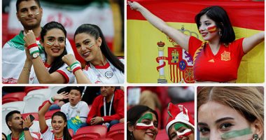 جميلات إيران وإسبانيا تزين المدرجات قبل انطلاق مباراة المجموعة الثانية