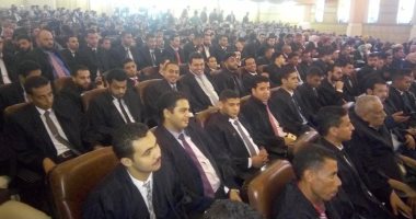 توافد المحامين الجدد على مقر اتحاد عمال مصر لأداء اليمين أمام سامح عاشور