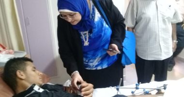 محافظ الجيزة يطمئن على حالة مصابى قطاع غزة بمستشفى الشيخ زايد التخصصى