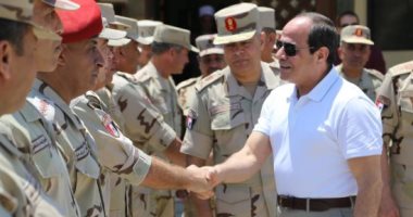 فيديو وصور.. الرئيس السيسى يلتقى ضباط وجنود المنطقة الشمالية العسكرية
