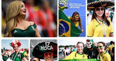 كرنفال احتفالى لجماهير البرازيل والمكسيك فى دور الـ16 بكأس العالم