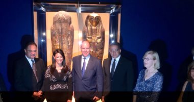 أول صورة لألبرت الثانى أمير موناكو فى افتتاح معرض الآثار المصرية