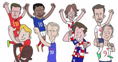 كأس العالم 2018..جيل بلجيكا الذهبى ينافس 3منتخبات على المونديال "كاريكاتير"