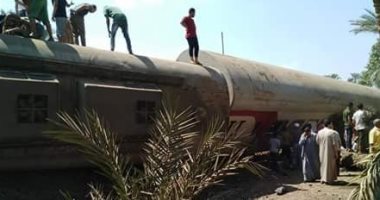 نائب البدرشين من موقع حادث قطار المرازيق:" لم يتم رصد أى وفيات "