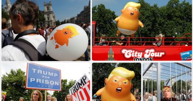 معارضون لزيارة ترامب إلى بريطانيا يطلقون منطاد "الطفل الغاضب"